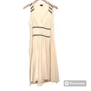 Theory Silk Grecian Goddess Cream Dress